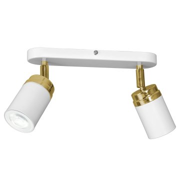 Traka od 2 pokretna reflektora bijela i zlatna 2xGU10 15W Reno Luminex