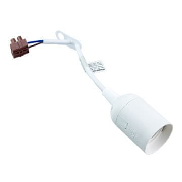 Grlo za lampu s kabelom i kockom, bijelo, 1xE27 60W DPM
