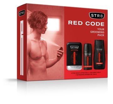 STR 8 Red Code poklon set (losion poslije brijanja 100ml + dezodorans u spreju 150ml + gel za tuširanje 250ml)