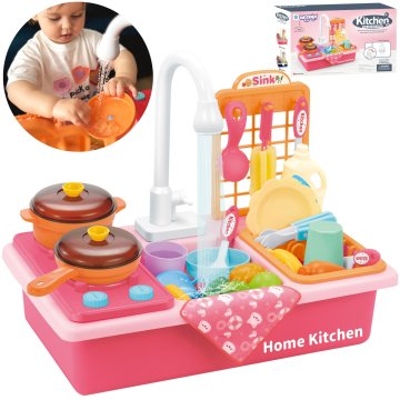 WOOPIE 2-u-1 kuhinjski sudoper za djecu, ružičaste boje