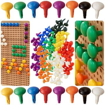 Masterkidz Šareni jumbo klinovi za STEM ploču 128 komada - 8 boja
