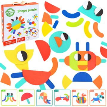 EE WOOPIE GREEN Drvena Montessori slagalica 40 uzoraka za ponovno stvaranje 55 dijelova FSC certificirana
