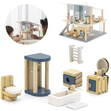 Viga Toys VIGA PolarB set kupaonskog namještaja za kućicu za lutke