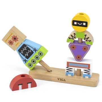 Viga Toys VIGA Roboti Piramidalna Puzzle + Uzorci 8 dijelova.