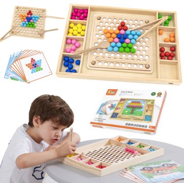 Viga Toys VIGA Drvena igra hvatanja i spajanja loptica Montessori slagalica