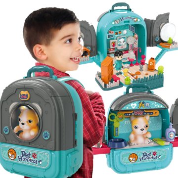 WOOPIE Mali veterinarski set 3 u 1 Kućica u ruksaku za psa