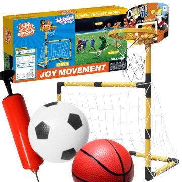 WOOPIE 2-u-1 košarkaški set: nogometni gol + lopte i pumpa
