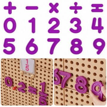 Masterkidz Set brojeva i simbola za učenje brojanja i matematike za STEM zidne panele 82 komada.