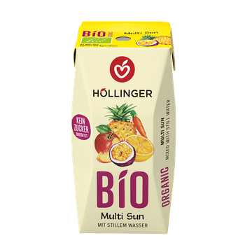 VIŠE VOĆNI NEKTAR + MRKVA BEZ DODANOG ŠEĆERA (MULTI SUNRISE) ORGANSKI 200 ml - HOLLINGER