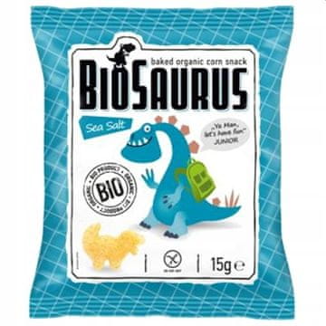 Biosaurus Dinosaurs kukuruzni čips s morskom soli bez glutena organski 15 g