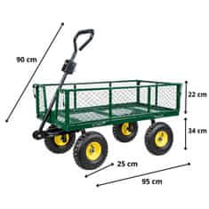 Sklopiva vrtna transportna kolica Čelična prikolica 200 kg