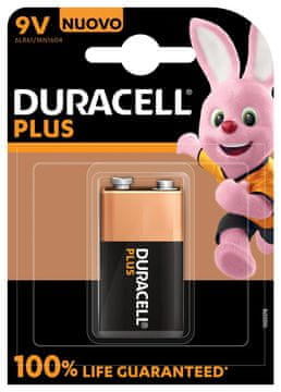 Duracell Plus 100 9V alkalna baterija za jednokratnu upotrebu, 142190