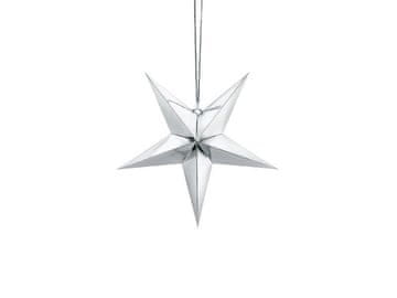 PartyDeco Srebrna papirnata zvijezda, 30 cm