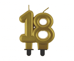 GoDan Svijeća za tortu 18, za osamnaesti rođendan, broj "18"