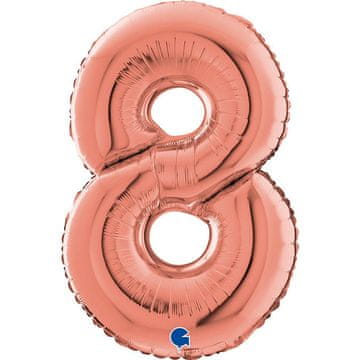 Grabo Folija balon broj 8, ružičasto zlatne boje - 66 cm