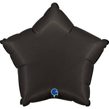 Grabo Folija balon sa zvijezdom, crni satenski mat, 46 cm,