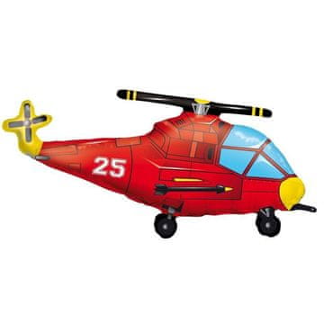 Grabo Crveni folijski balon u obliku helikoptera, 92 cm.