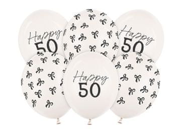 PartyDeco Baloni od 30 cm, set za 50. rođendan, pastelno bijela boja