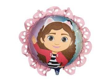 PartyDeco Gabiin balon od folije s volanima u obliku kućice za mačke 52 cm