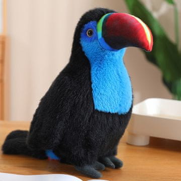 Plišana igračka ptica tukan, plava, 35 cm