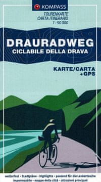 Drauradweg / Ciclabile della Drava 1:50.000. Laminirana biciklistička karta 7027. Objavljeno 2025.