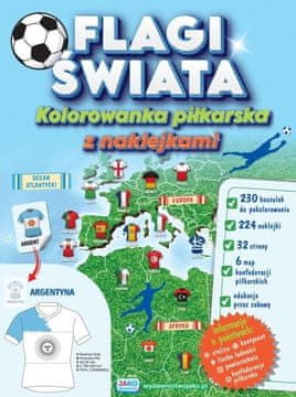 JAKO Zastave svijeta. Bojanka nogometa s naljepnicama za djecu. Kao