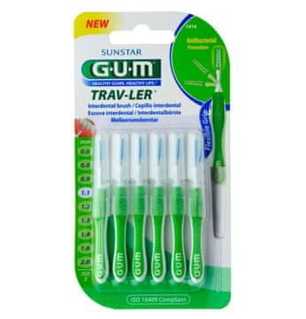 GUM Set od 6 interdentalnih četkica, , Trav-Ler, za dubinsko čišćenje, tretirane klorheksidinom, 1,1 mm