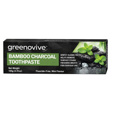 Bamboo Pasta za zube, GREENOVIVE, bambusov ugljen, izbjeljivanje zubi, svjež dah, 105 g