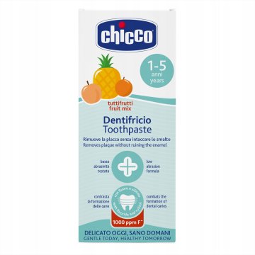 Chicco Dječja pasta za zube, , Više voćni, 1000 ppm fluorida za zaštitu od karijesa, 50 ml