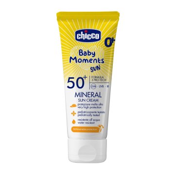 Chicco Mineralna krema za sunčanje, , Dječja krema za sunčanje SPF 50+, široki spektar UVA/UVB zaštite, 75 ml