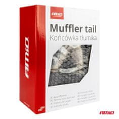 AMIO Vrh ispušnog prigušivača, nehrđajući čelik, dvostruki, lijevi, karbonski, -04069