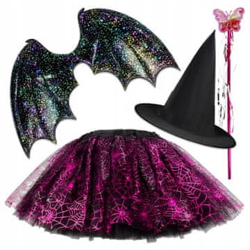 [PACZC] Halloween set kostim vještice šišmiša + šešir + krila + čarobni štapić H32