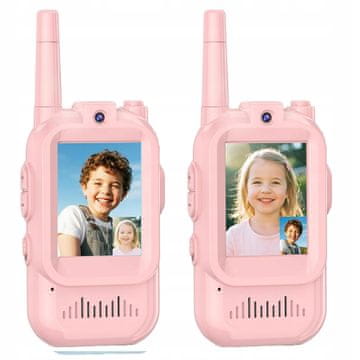 [PACZA] 2x walkie-talkie s videokamerom, wi-fi walkie-talkie, ružičasti Z3500