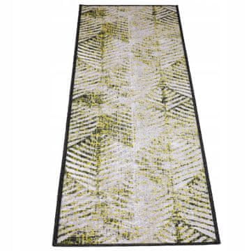 [5] Baršunasti tepih za dom 67x250cm Paučina žuta D6877
