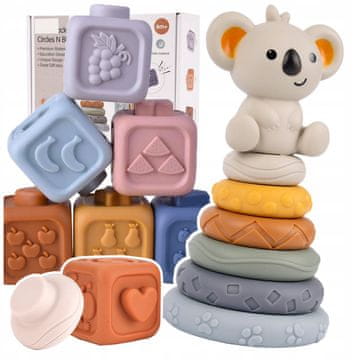 [PACZA][1] Mekane senzorne kocke za bebe Koala Pyramid 13 kom Z972