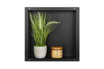 WALL-BOX Bez ruba Crna - Crna ugradbena polica bez okvira 30x30x10 cm