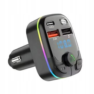 aptel BLUETOOTH AUTO ODAŠILJAČ USB PUNJAČ USB-C HANDS-FREE 12/24V