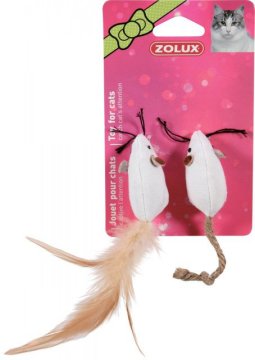Zolux | Dva bijela miša | 5 cm - Dva bijela miša | 5 cm