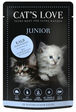 LJUBAV PREMA MAČKAMA | Hrana za mačke u prirodnom želeu | Vrećica od 85 g - Junior | Teletina 85 g