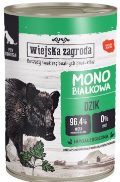 Wiejska Zagroda | Odrasla | Monoproteinska hrana za pse 400g - Divlja svinja 0,4kg