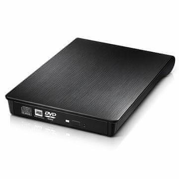 Qoltec Vanjski snimač CD DVD uređaj | USB 3.0 | Crni