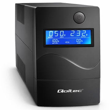 Qoltec Line Interactive UPS | Monolith | 650VA | 360W | LCD | USB | RJ45