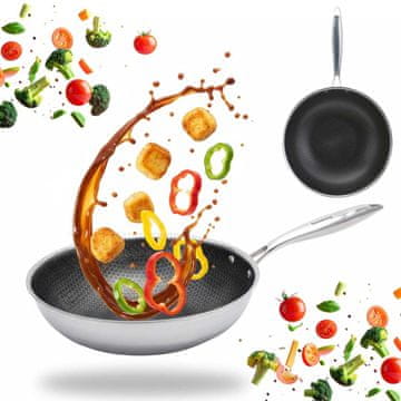 KLAUSBERG ČELIČNA WOK TAVA 28 cm SA SATNIM PREMAZOM KLAUSEBRG KB-9024