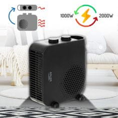 FOX CRNI VENTILATORSKI GRIJAČ 2000 W AD 7725B - DE-AD7725B