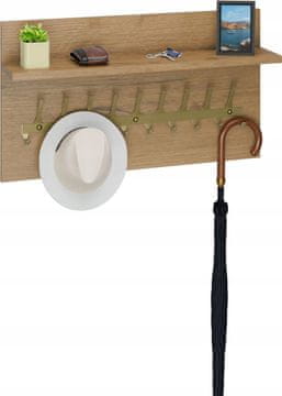 Vješalica za odjeću Loft 70 cm - zlatna + lancelot hrast, čvrsta i elegantna