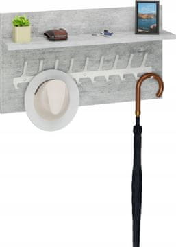 Vješalica za odjeću Loft 70 cm - bijela + svijetli beton, čvrsta i elegantna