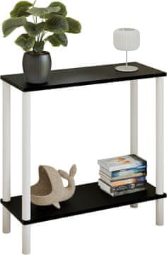 Konzola za loft s policom 80x30x80 cm metalna bijela za hodnik