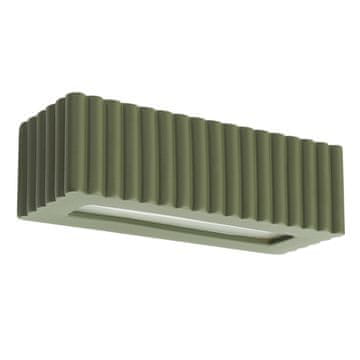 Sollux RIGATA keramička zidna lampa, maslinasto zelena