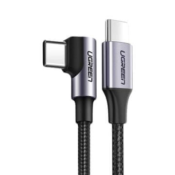 Northix UGREEN USB-C na USB-C, Kutni, 1 m - Siva/Crna