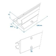 Northix Aluminijska ograda za šator 90° 120 x 2,5 cm samoljepljiva - set od 3 komada